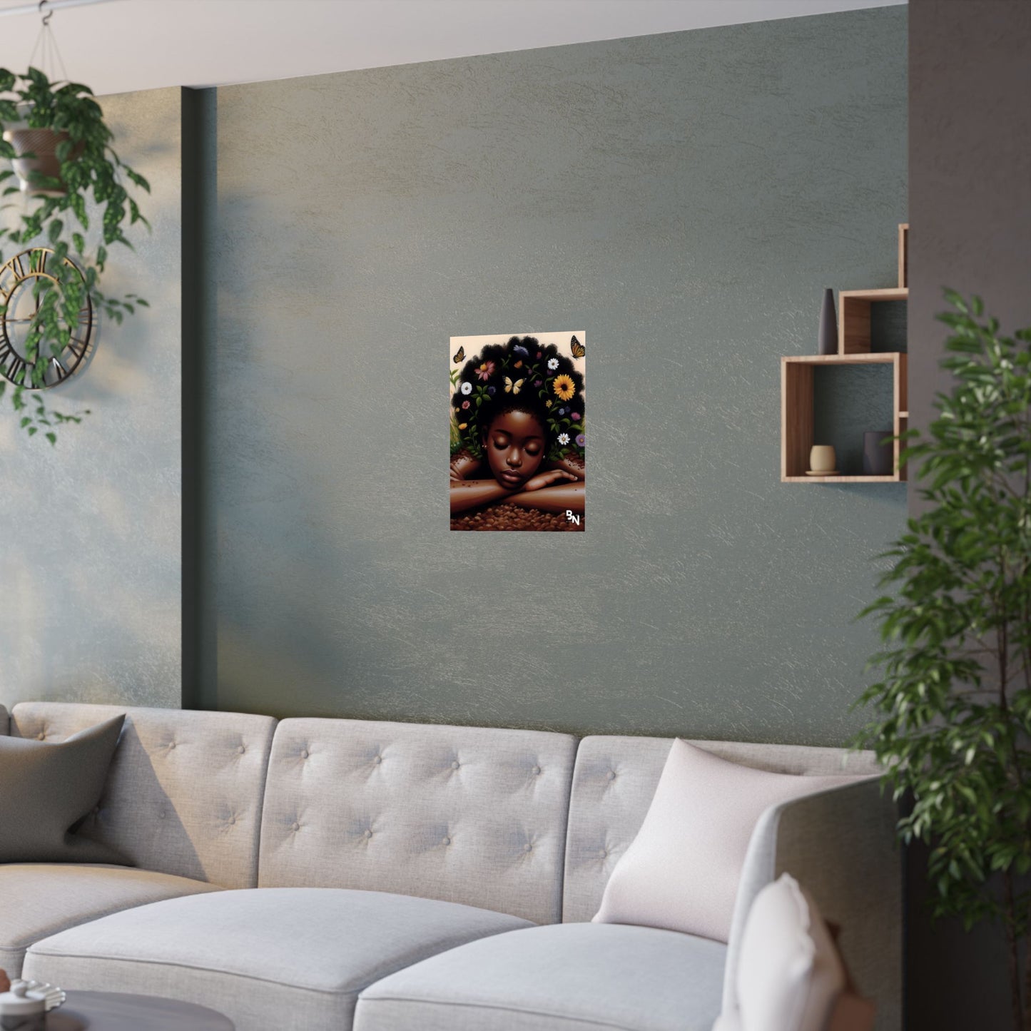 Garden Girl Satin Poster