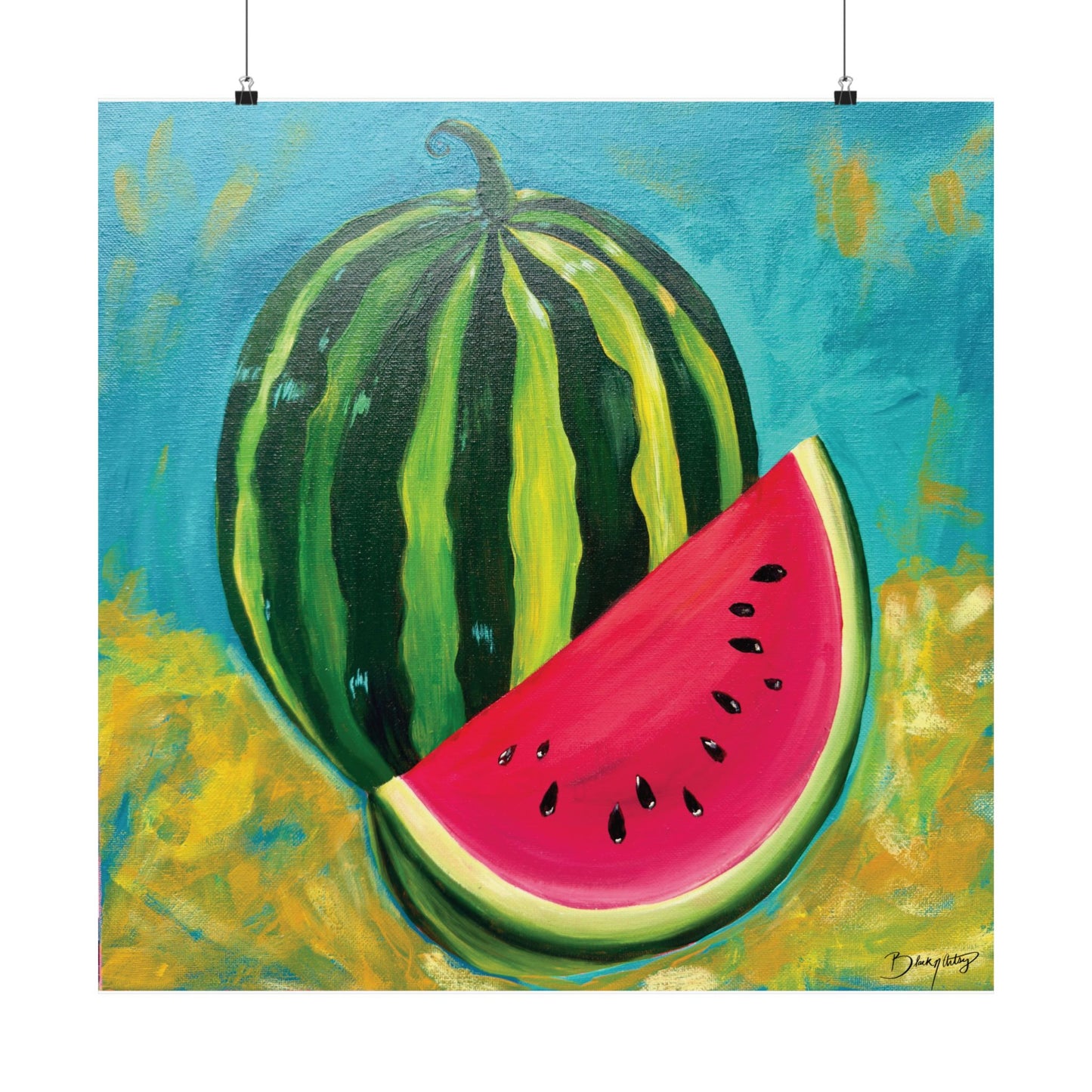 Watermelon Sugar Original Art Satin Print