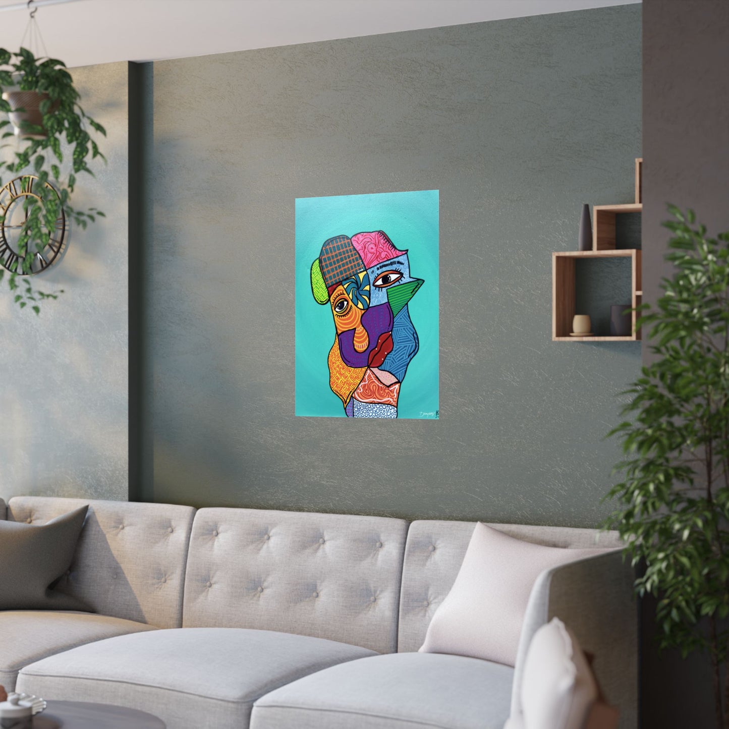 My Different Faces Original Art Satin Print