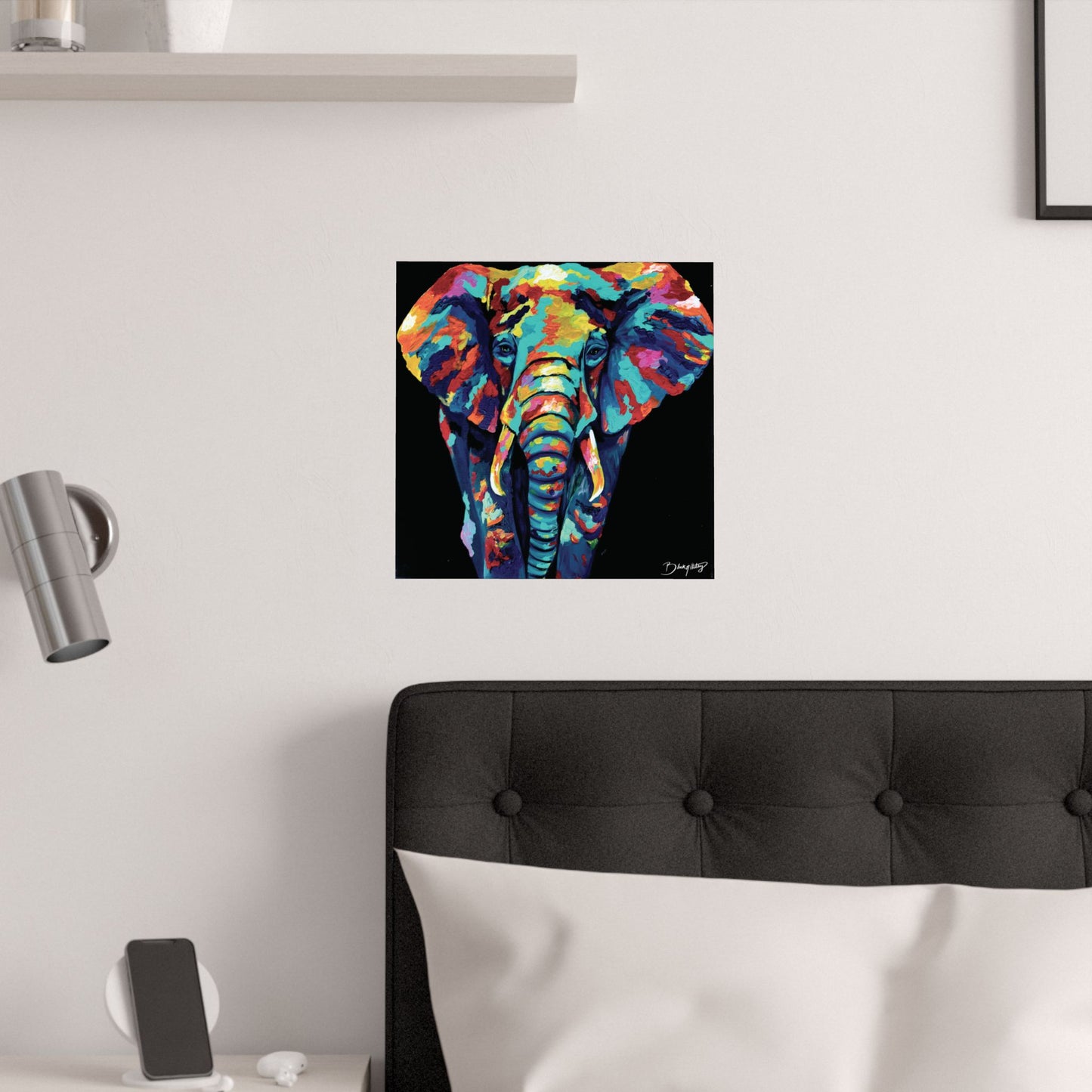 Elephant Good Luck Original Art Satin Poster Print