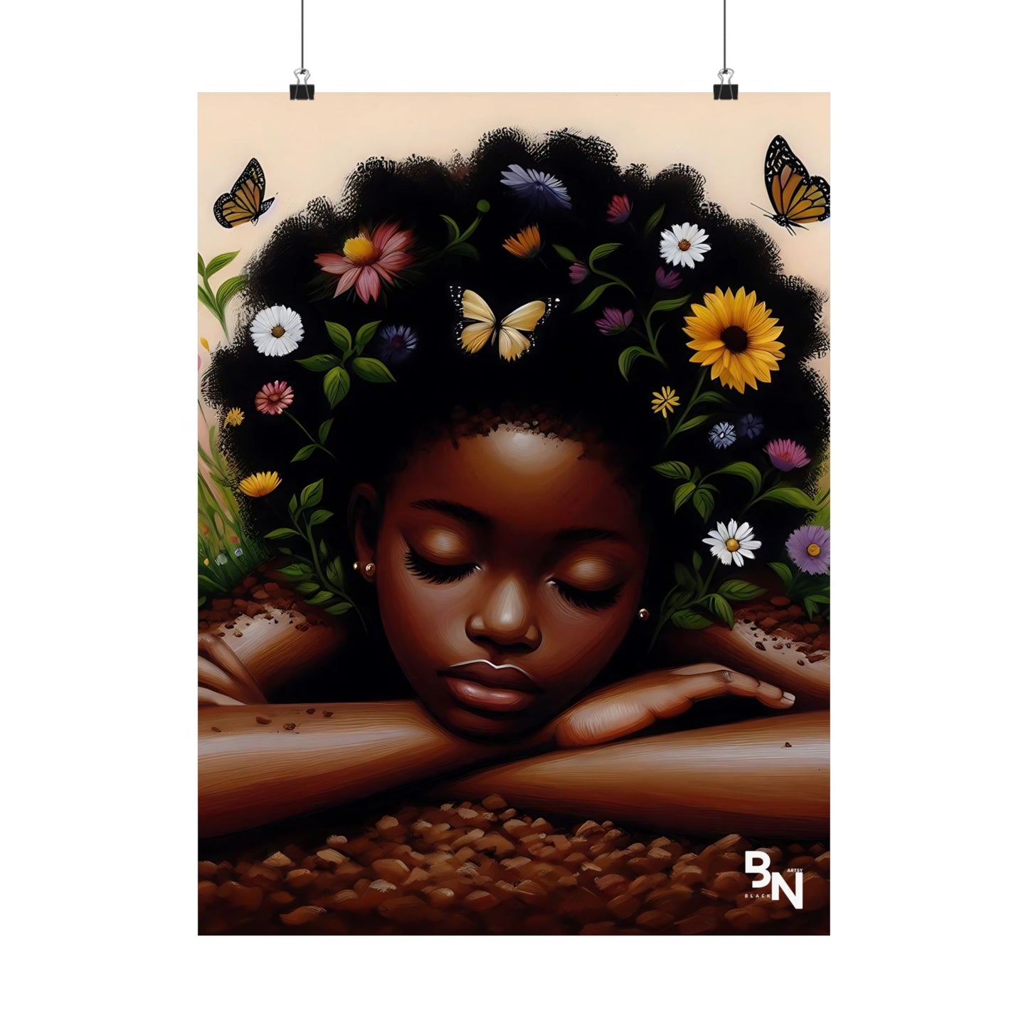 Garden Girl Satin Poster