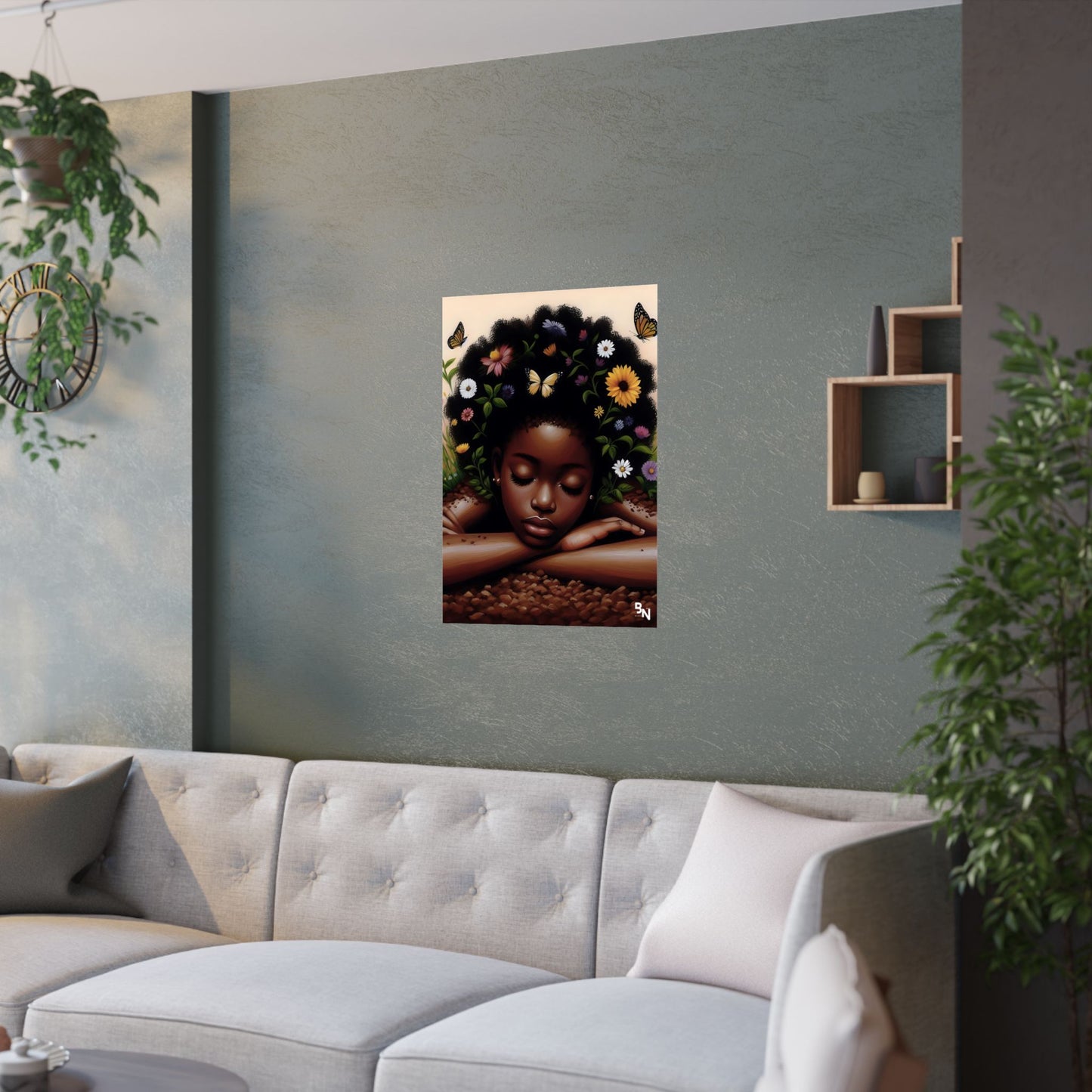Garden Girl Satin Poster