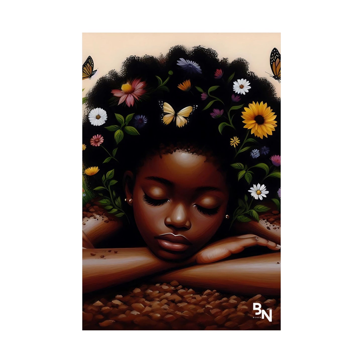 Garden Girl Satin Poster