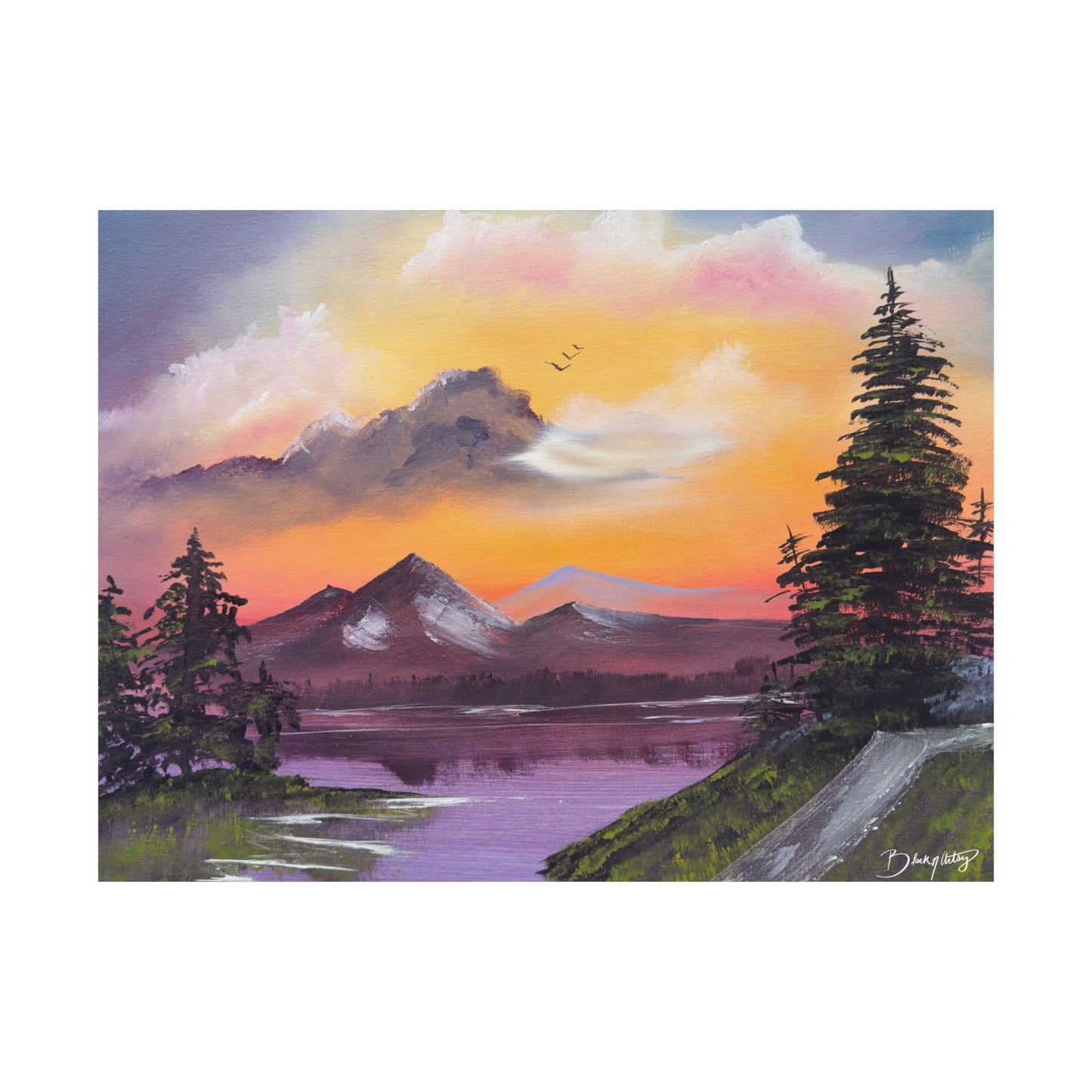 When The Sky Sings Original Art Satin Poster Print