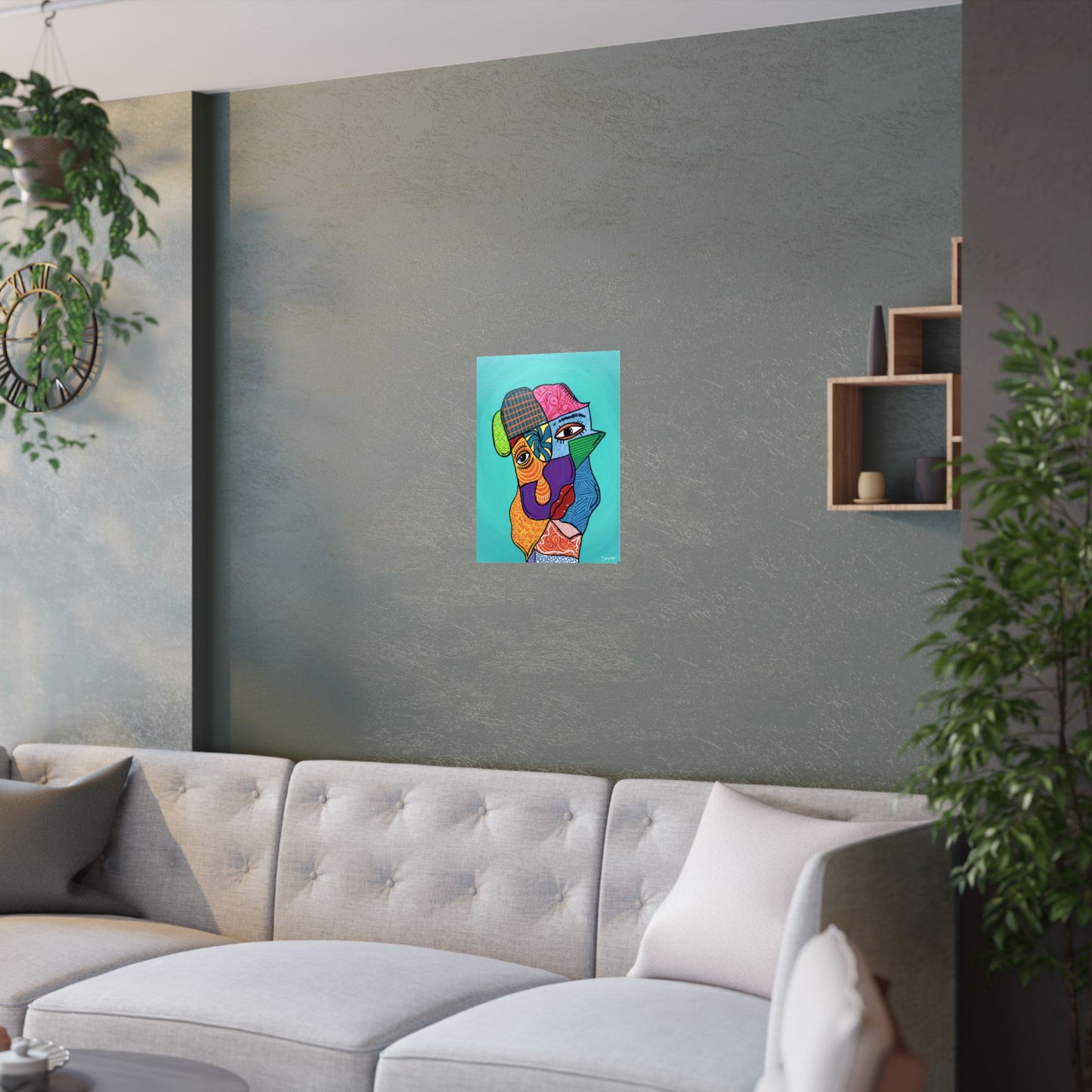 My Different Faces Original Art Satin Print
