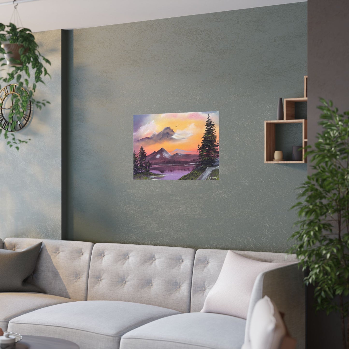 When The Sky Sings Original Art Satin Poster Print