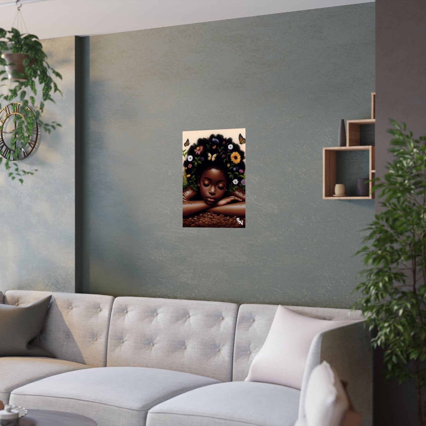 Garden Girl Satin Poster