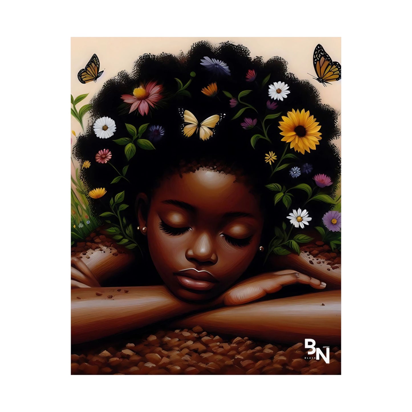 Garden Girl Satin Poster