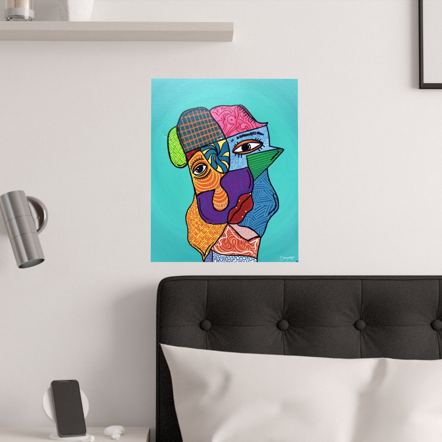 My Different Faces Original Art Satin Print