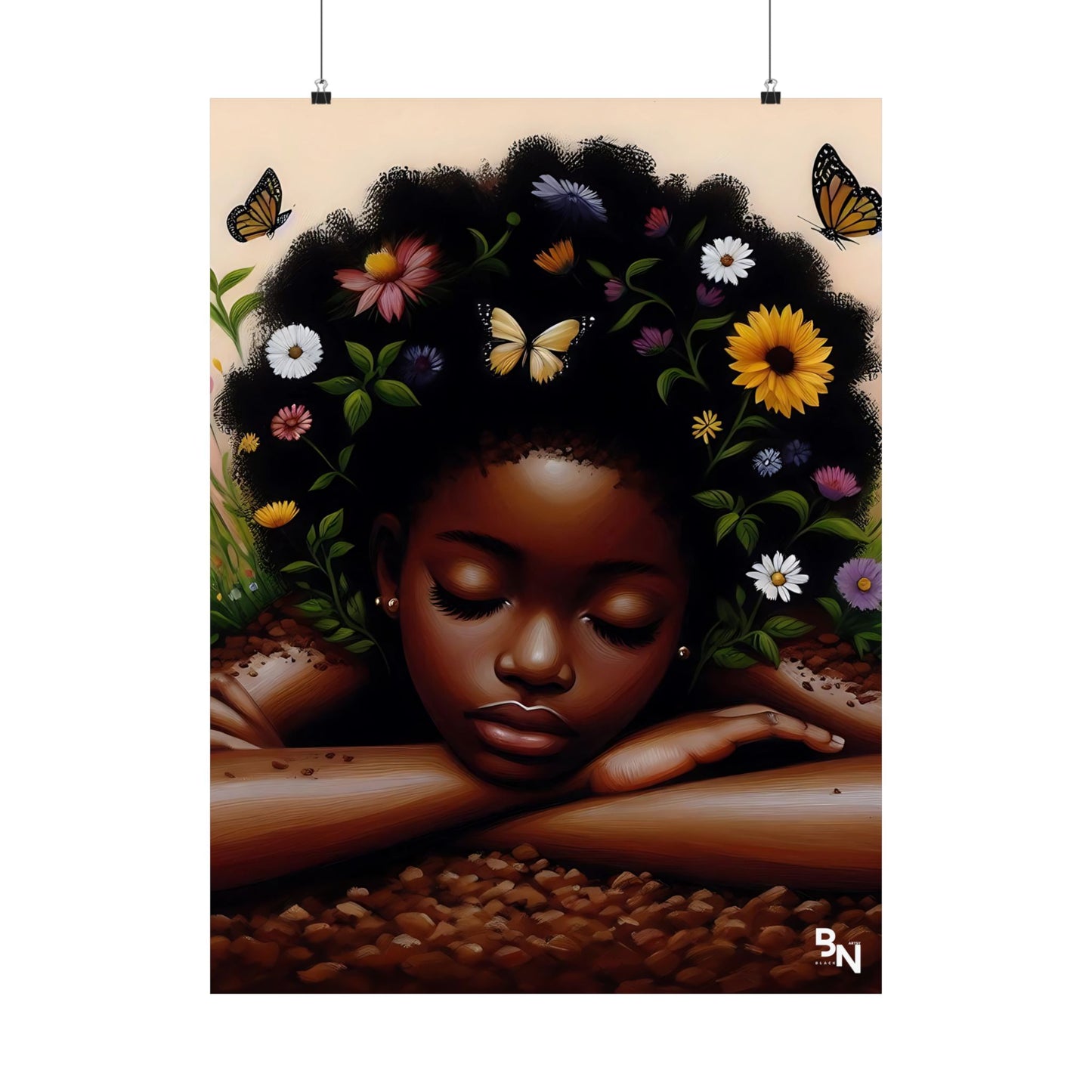 Garden Girl Satin Poster