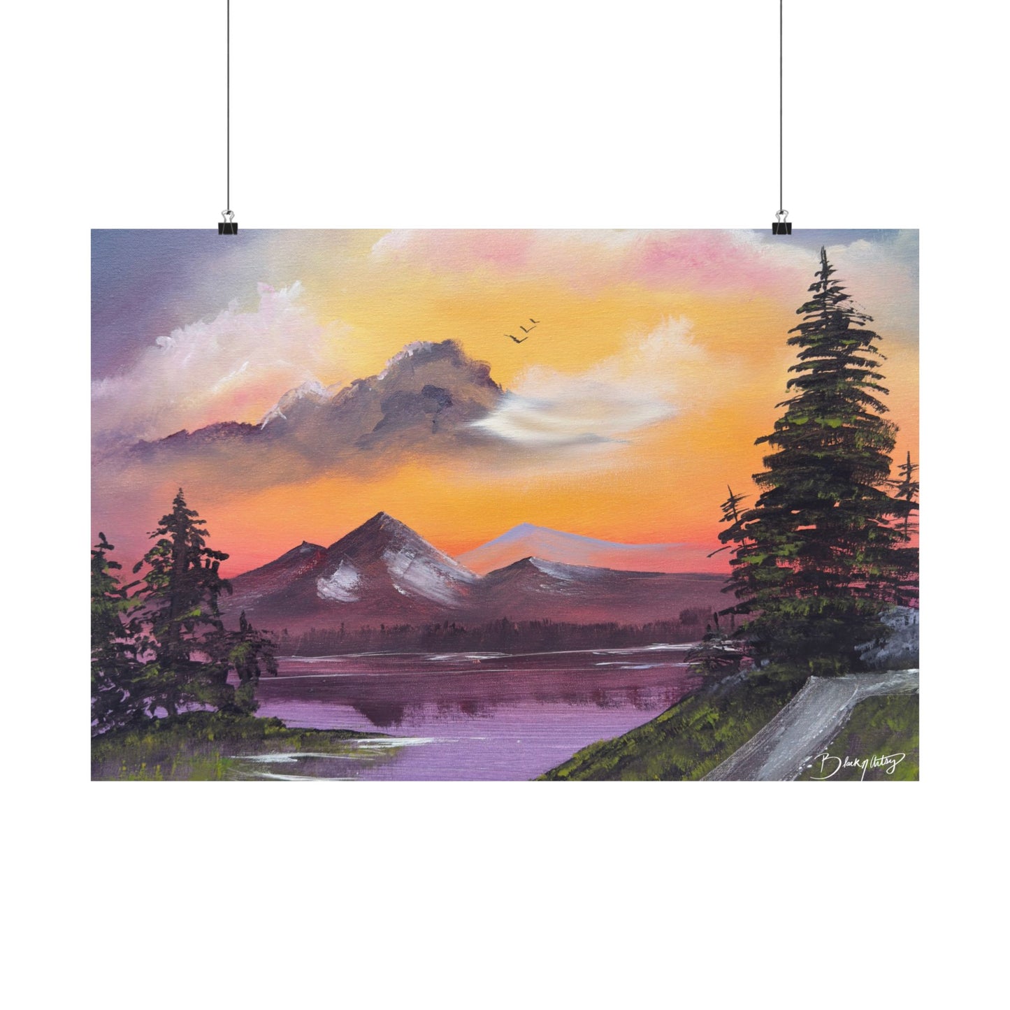 When The Sky Sings Original Art Satin Poster Print