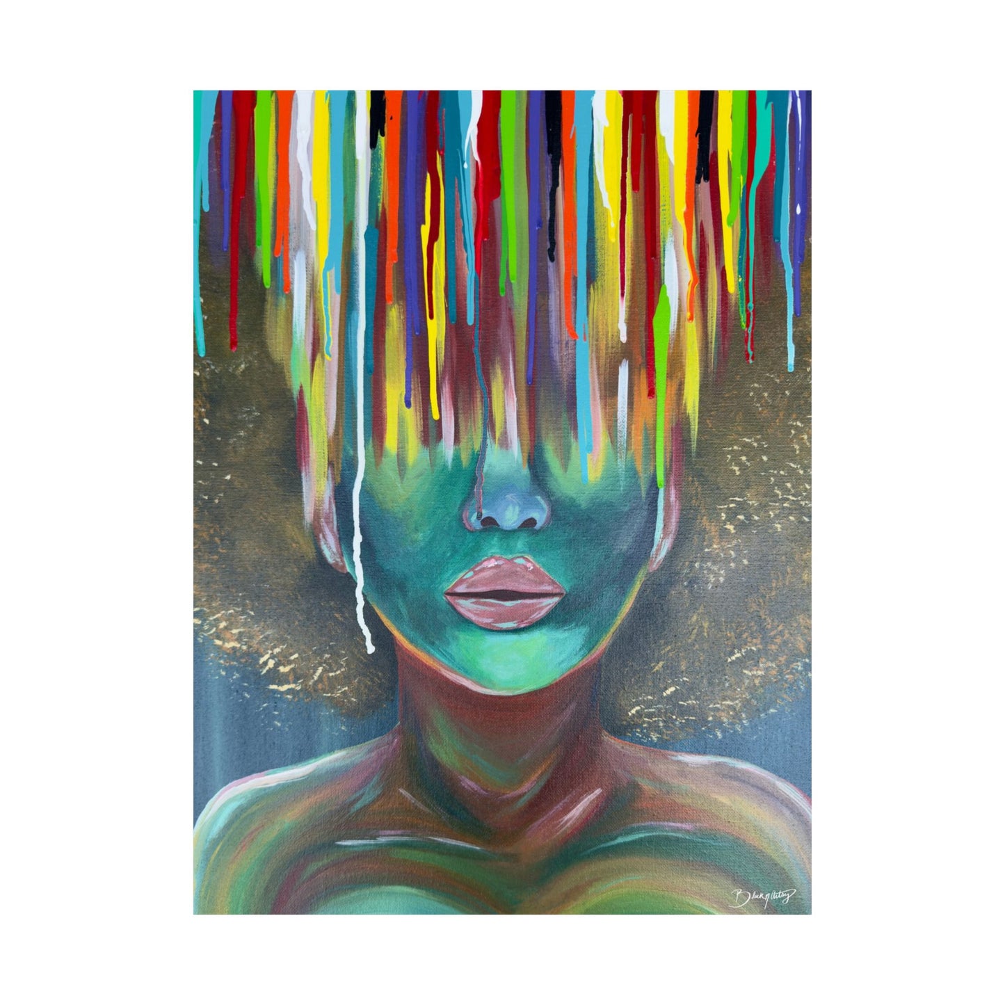 Unmasked Expression Satin Print