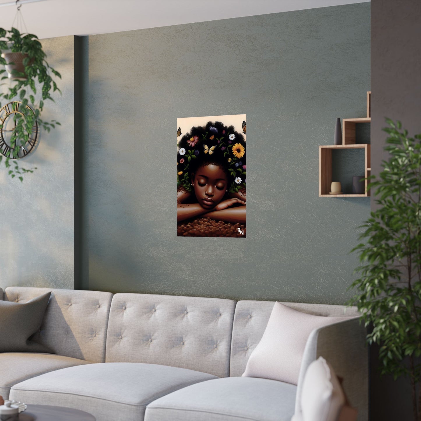 Garden Girl Satin Poster