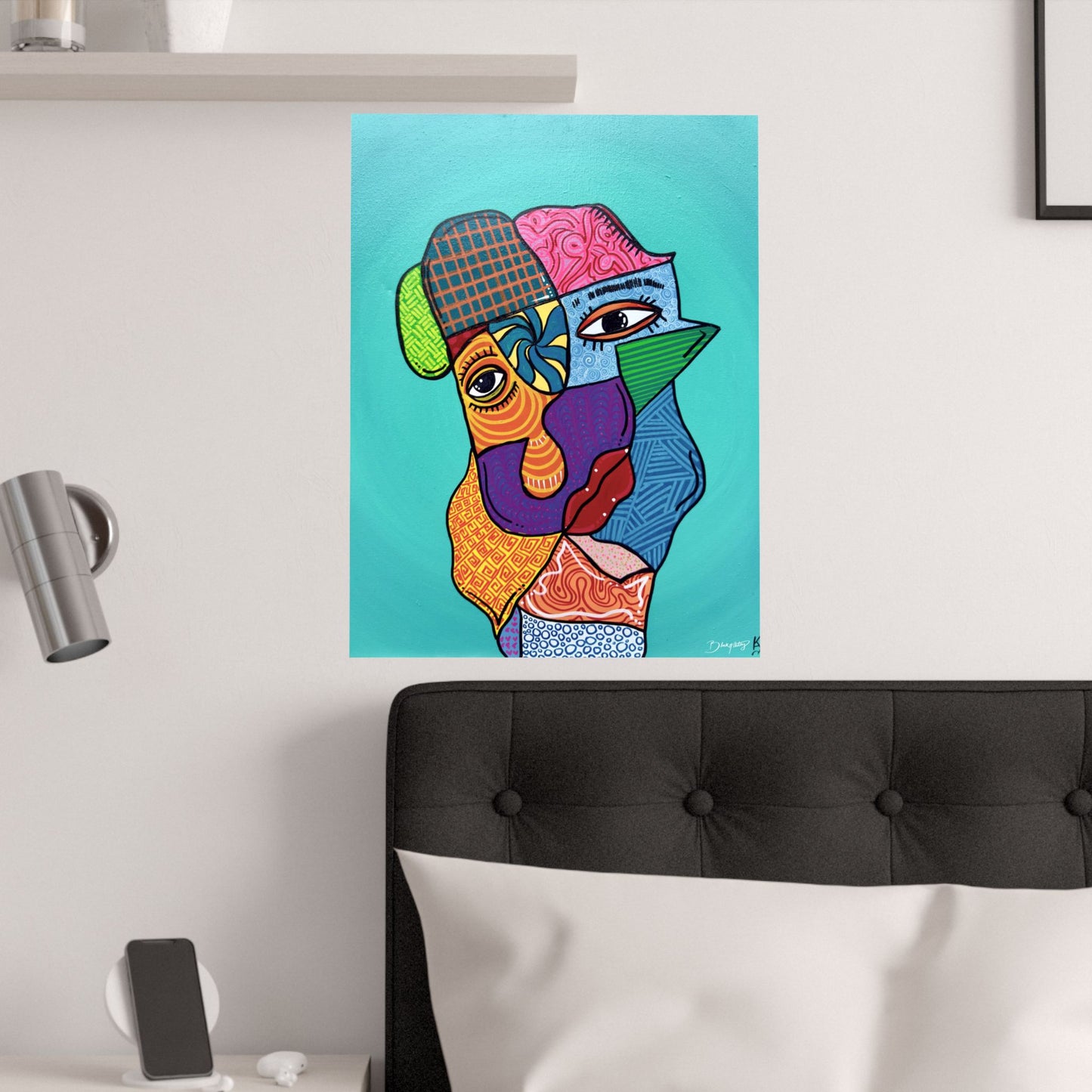 My Different Faces Original Art Satin Print