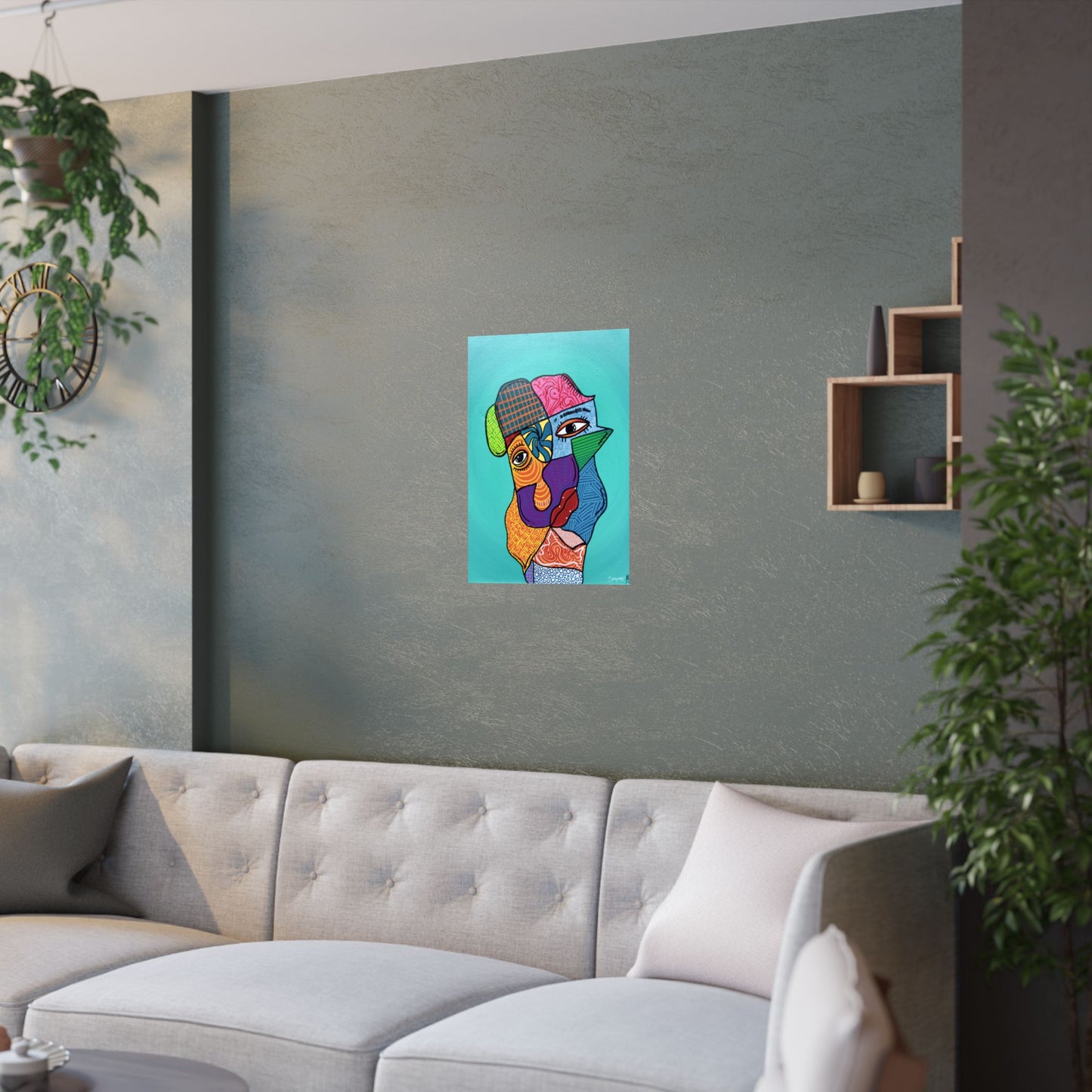 My Different Faces Original Art Satin Print
