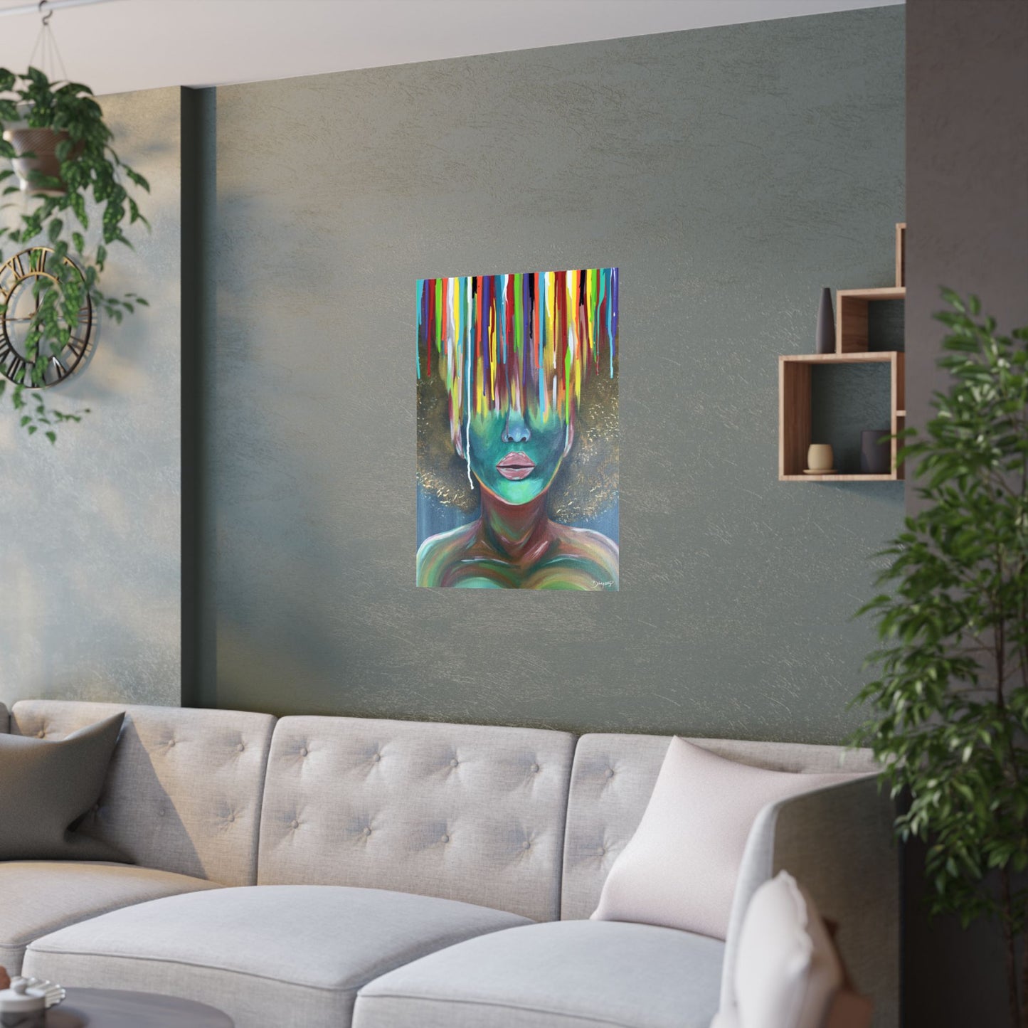 Unmasked Expression Satin Print