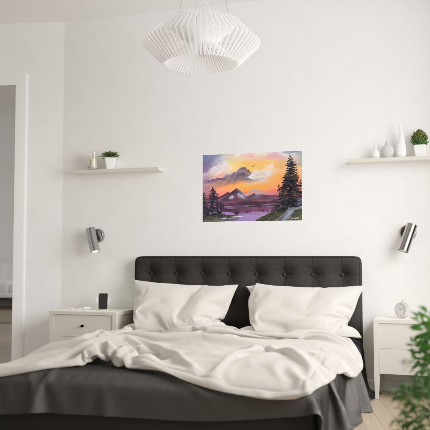 When The Sky Sings Original Art Satin Poster Print