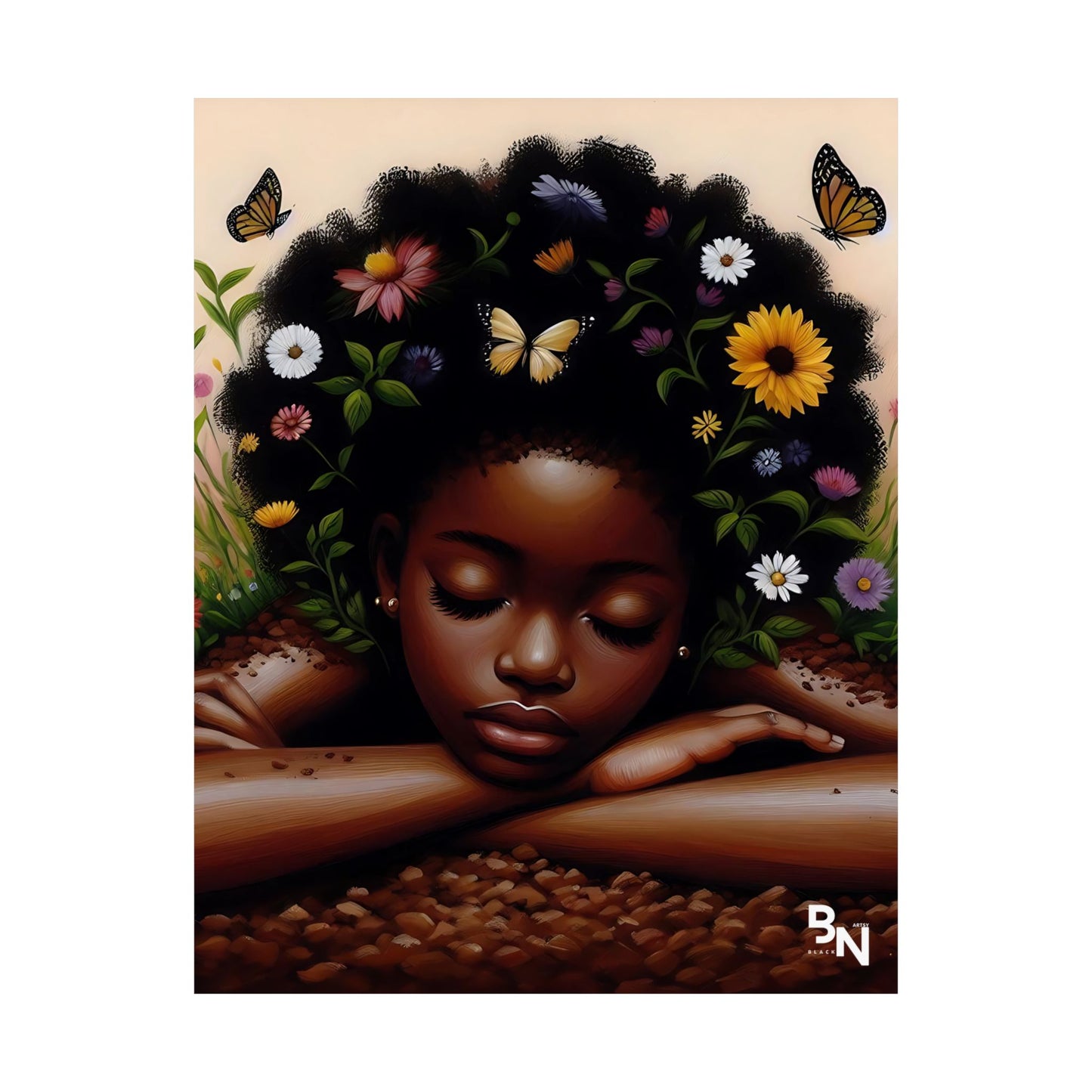 Garden Girl Satin Poster