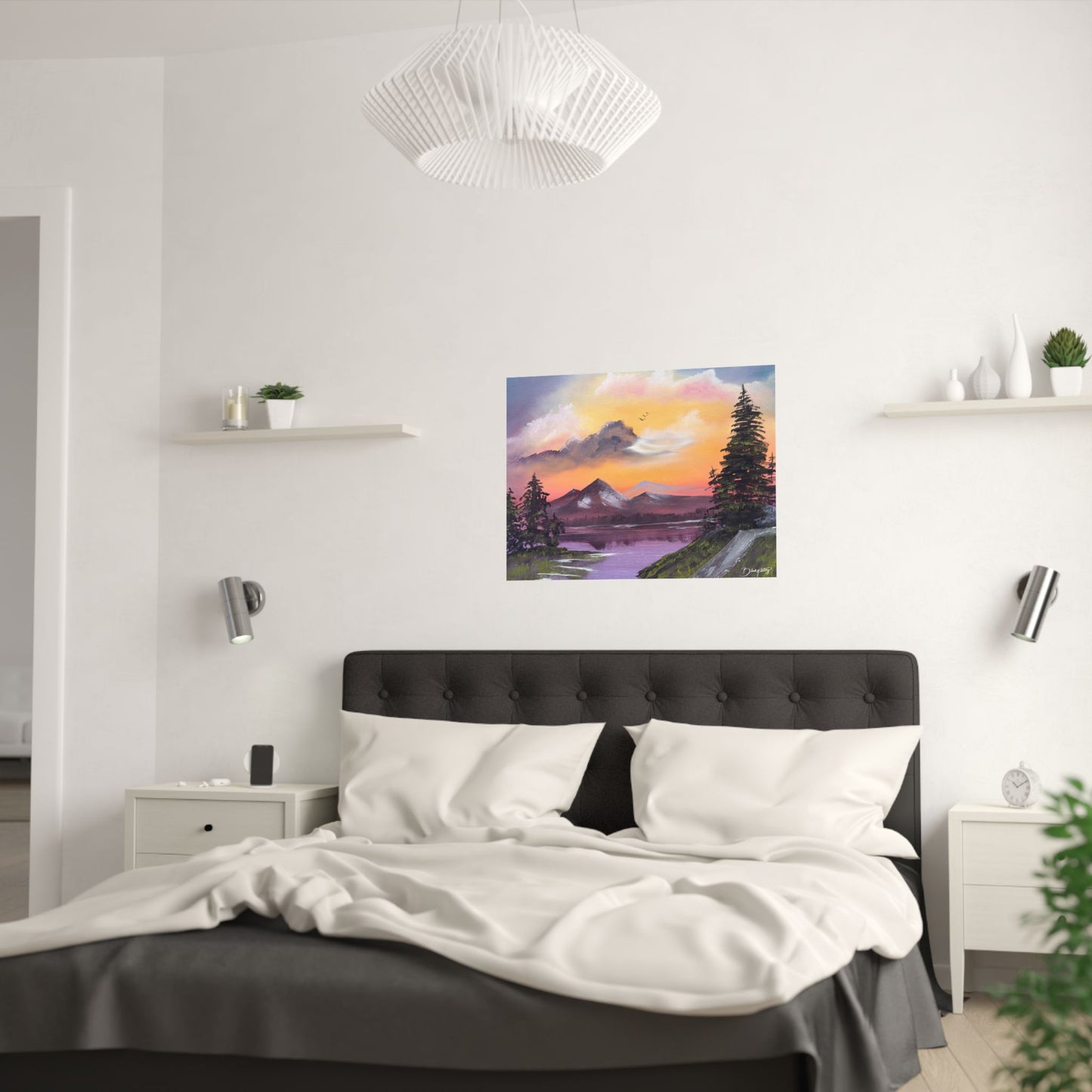 When The Sky Sings Original Art Satin Poster Print
