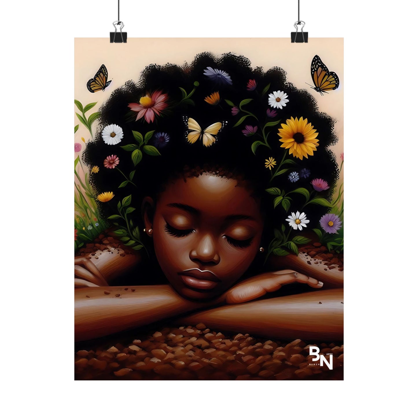 Garden Girl Satin Poster