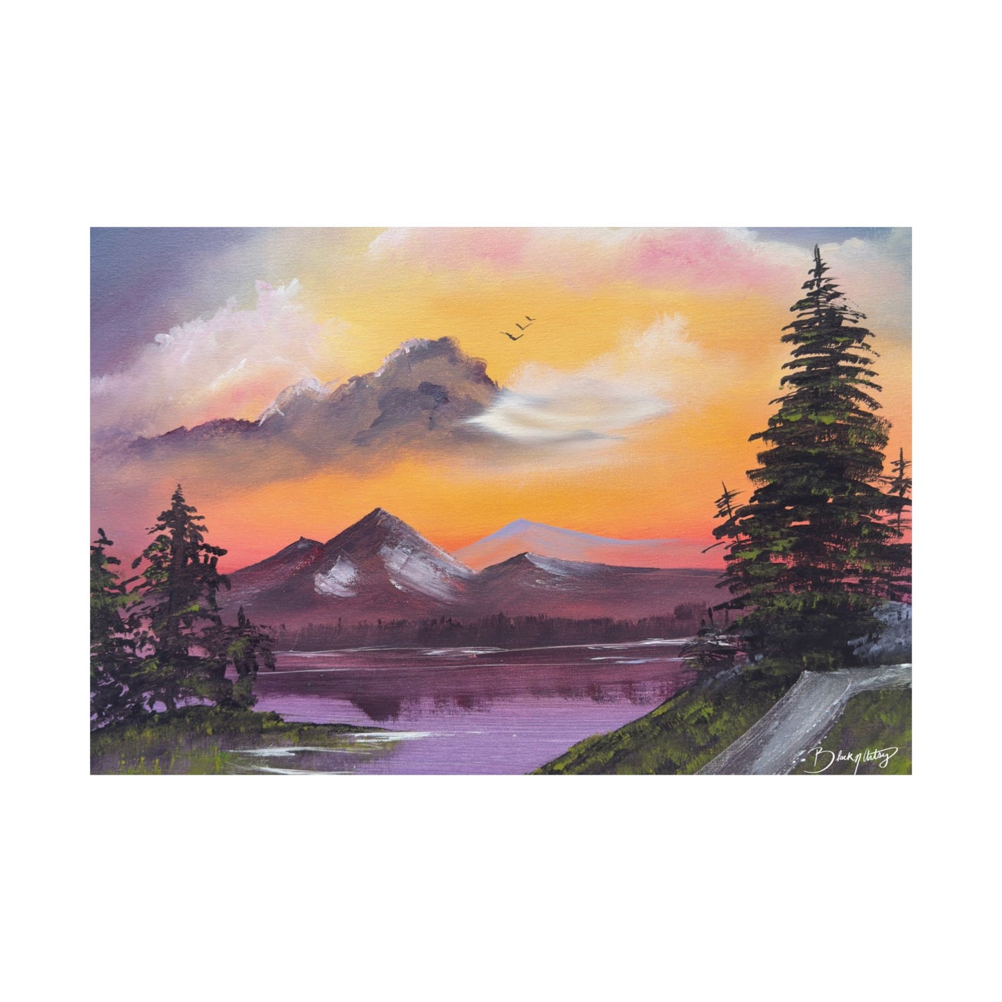 When The Sky Sings Original Art Satin Poster Print