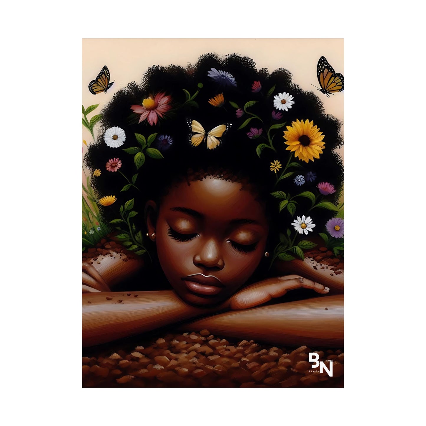 Garden Girl Satin Poster