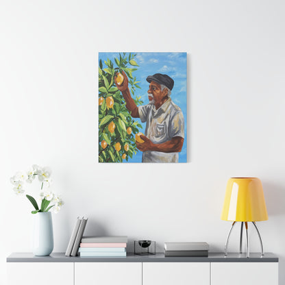 Grandpas Lemons Black Family Canvas Art | Blue Kitchen Wall Decor