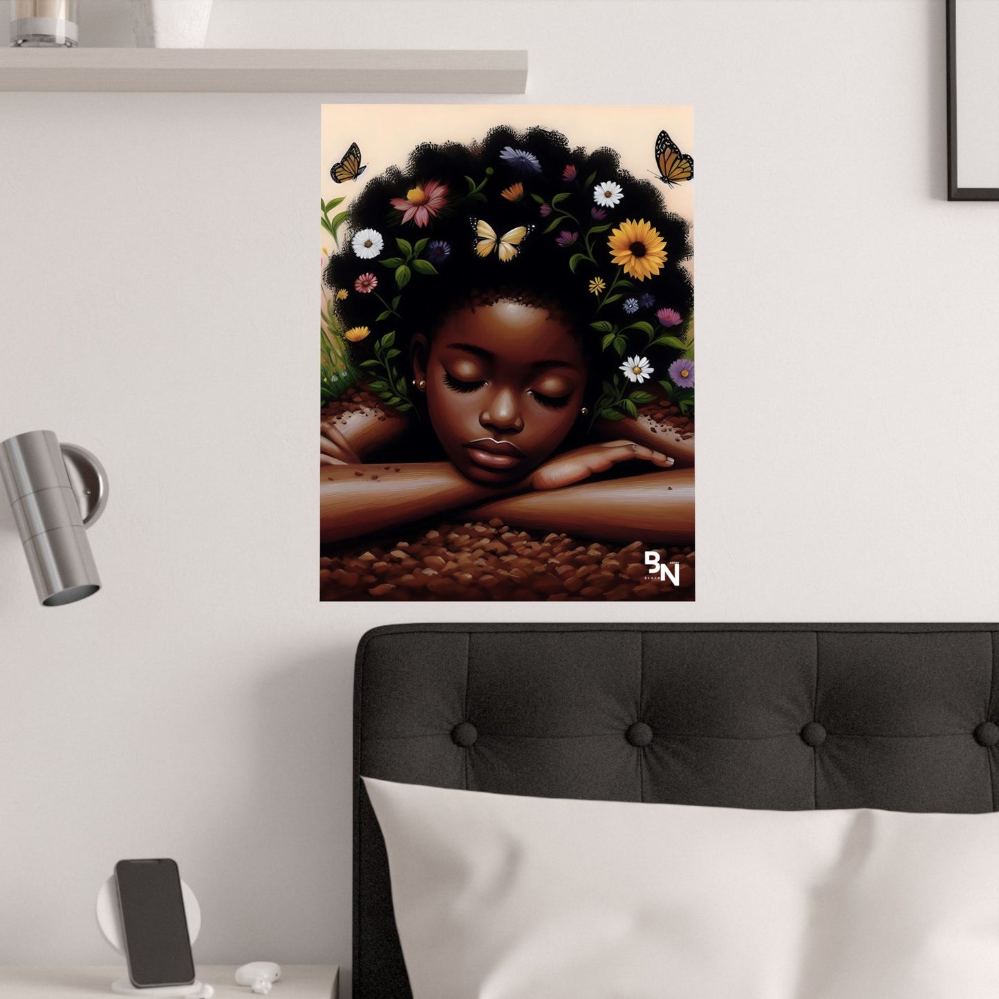 Garden Girl Satin Poster
