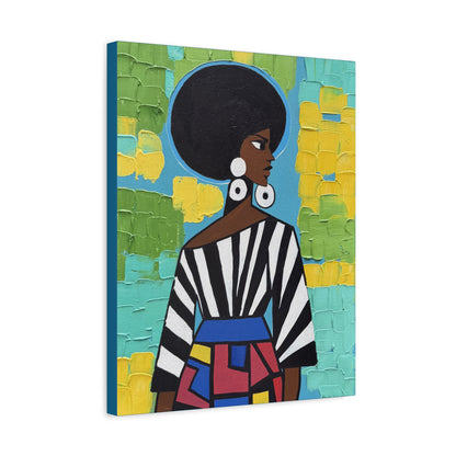 Modern Muse Black Woman Canvas Art | Colorful Afrocentric Wall Decor