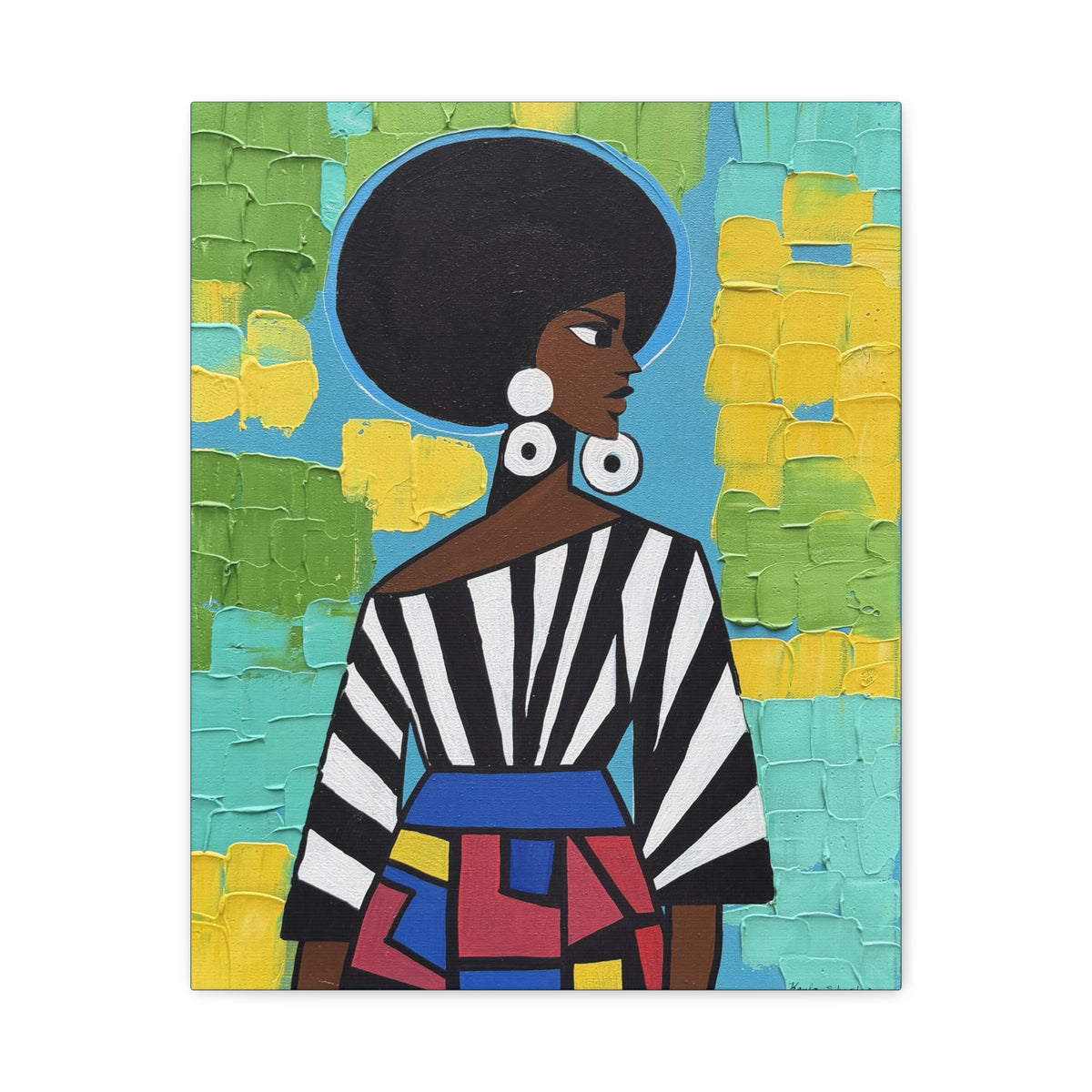 Modern Muse Black Woman Canvas Art | Colorful Afrocentric Wall Decor