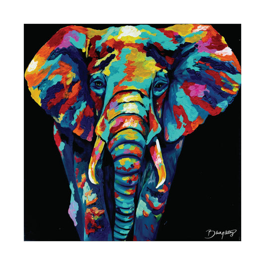 Elephant Good Luck Original Art Satin Poster Print