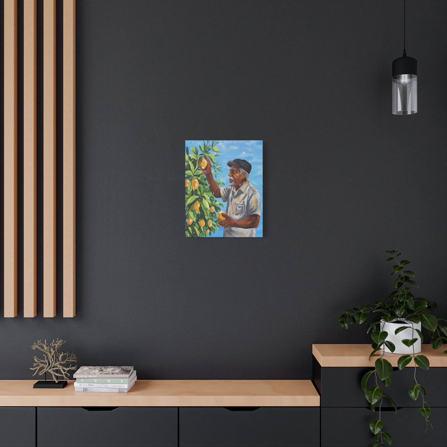 Grandpas Lemons Black Family Canvas Art | Blue Kitchen Wall Decor