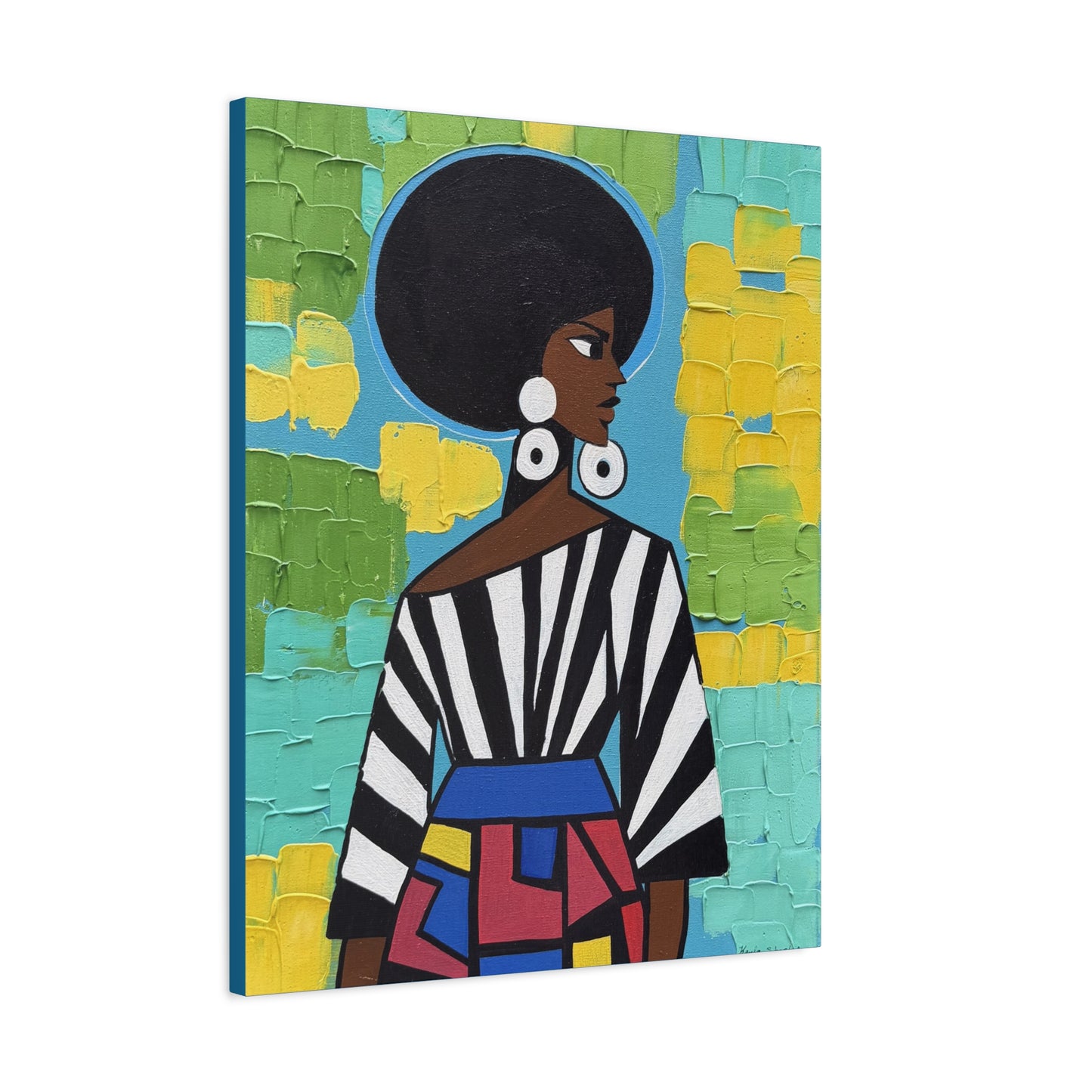 Modern Muse Black Woman Canvas Art | Colorful Afrocentric Wall Decor