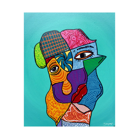 My Different Faces Original Art Satin Print