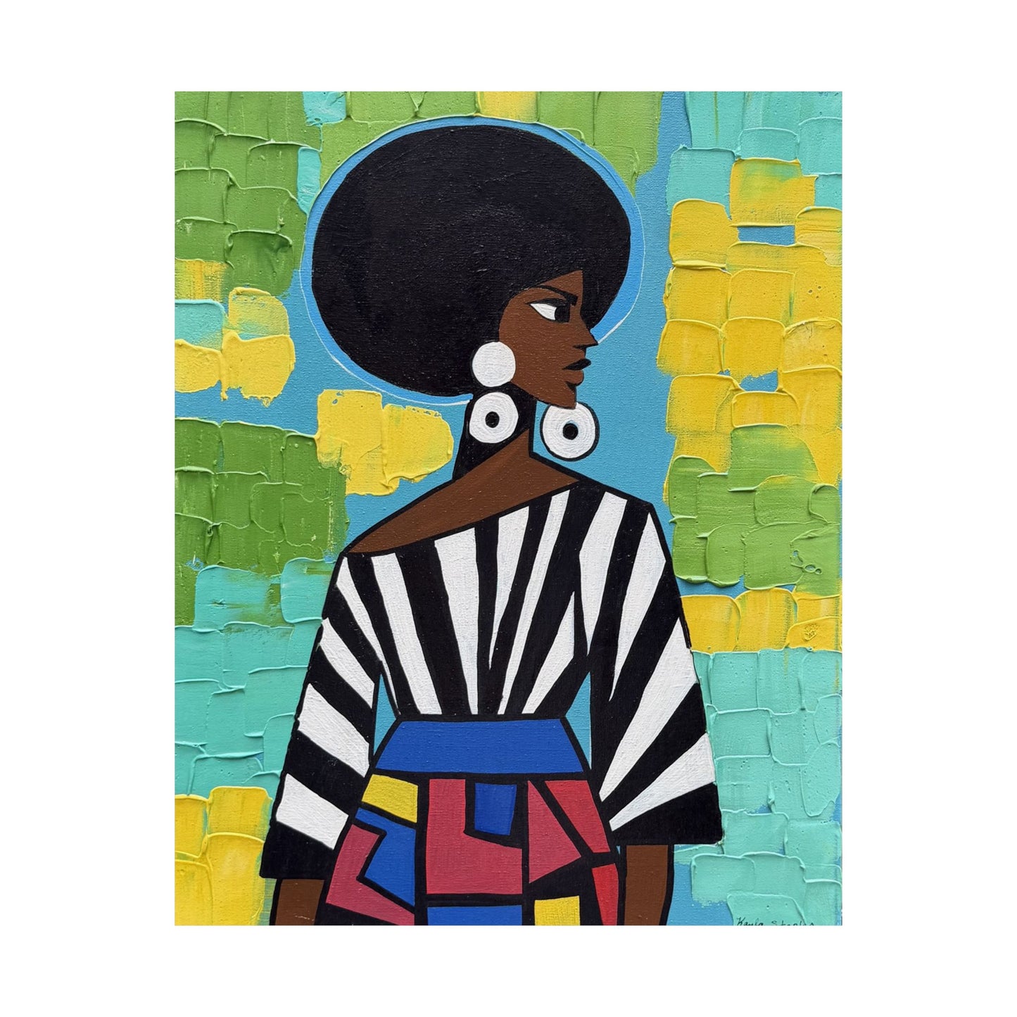 Modern Muse Black Woman Art Print | Colorful Afrocentric Wall Decor
