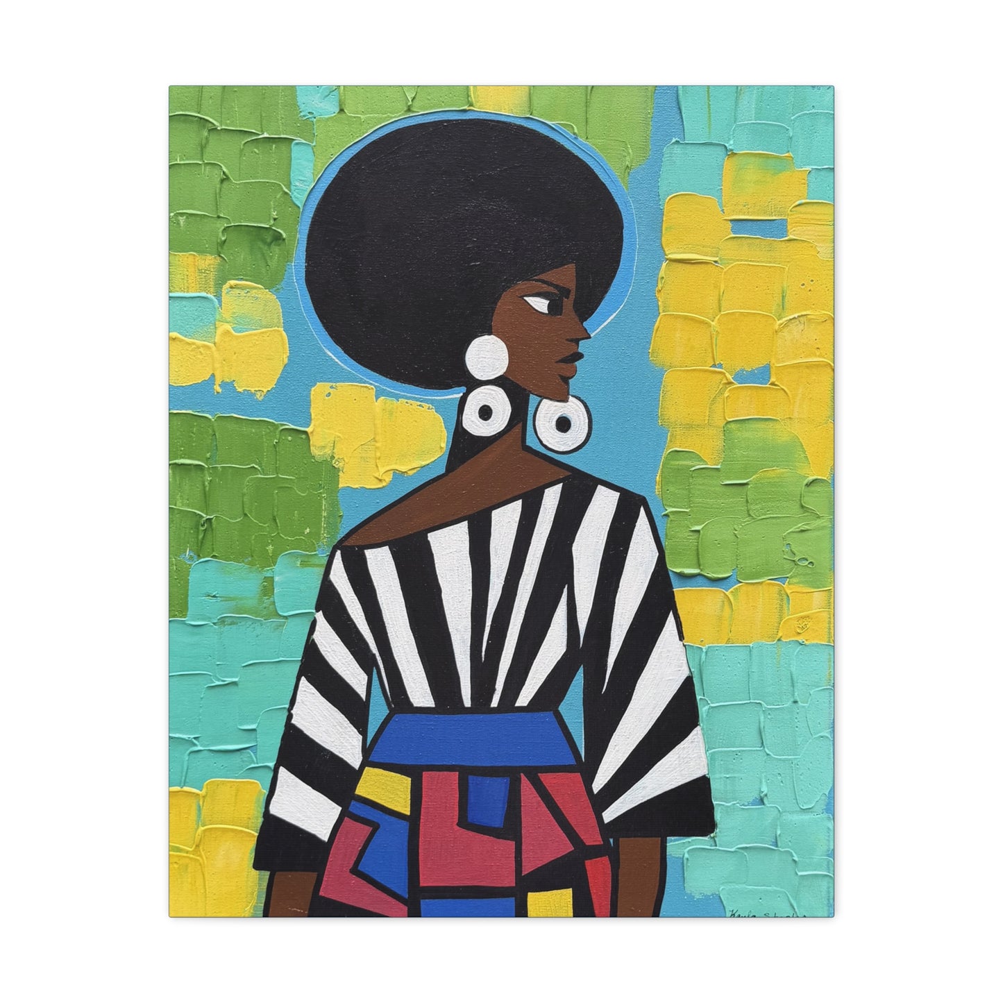 Modern Muse Black Woman Canvas Art | Colorful Afrocentric Wall Decor
