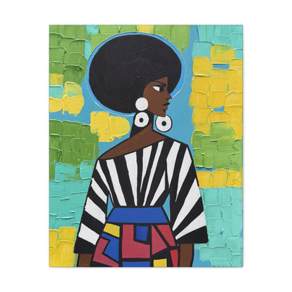 Modern Muse Black Woman Canvas Art | Colorful Afrocentric Wall Decor