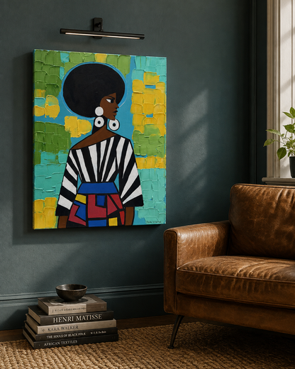 Modern Muse Black Woman Art Print | Colorful Afrocentric Wall Decor