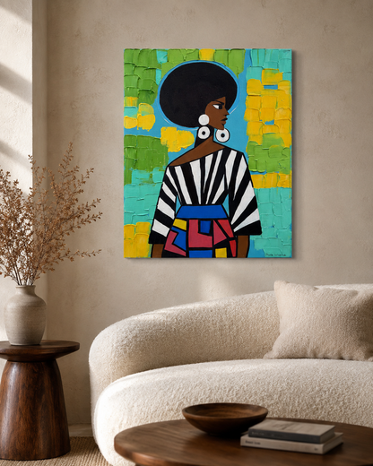 Modern Muse Black Woman Art Print | Colorful Afrocentric Wall Decor