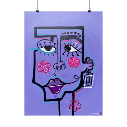 The Purple Face Original Art Satin Print