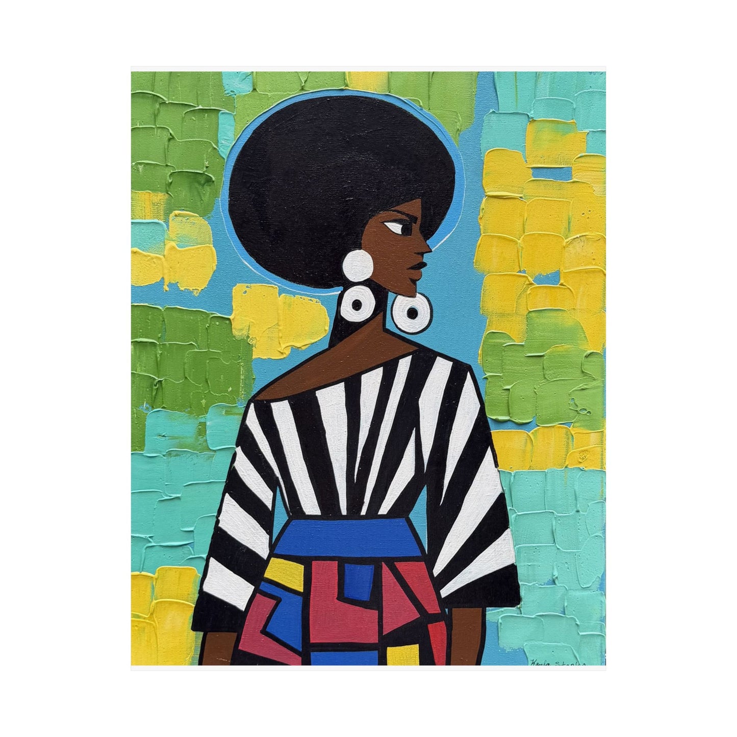 Modern Muse Black Woman Art Print | Colorful Afrocentric Wall Decor