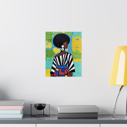 Modern Muse Black Woman Art Print | Colorful Afrocentric Wall Decor