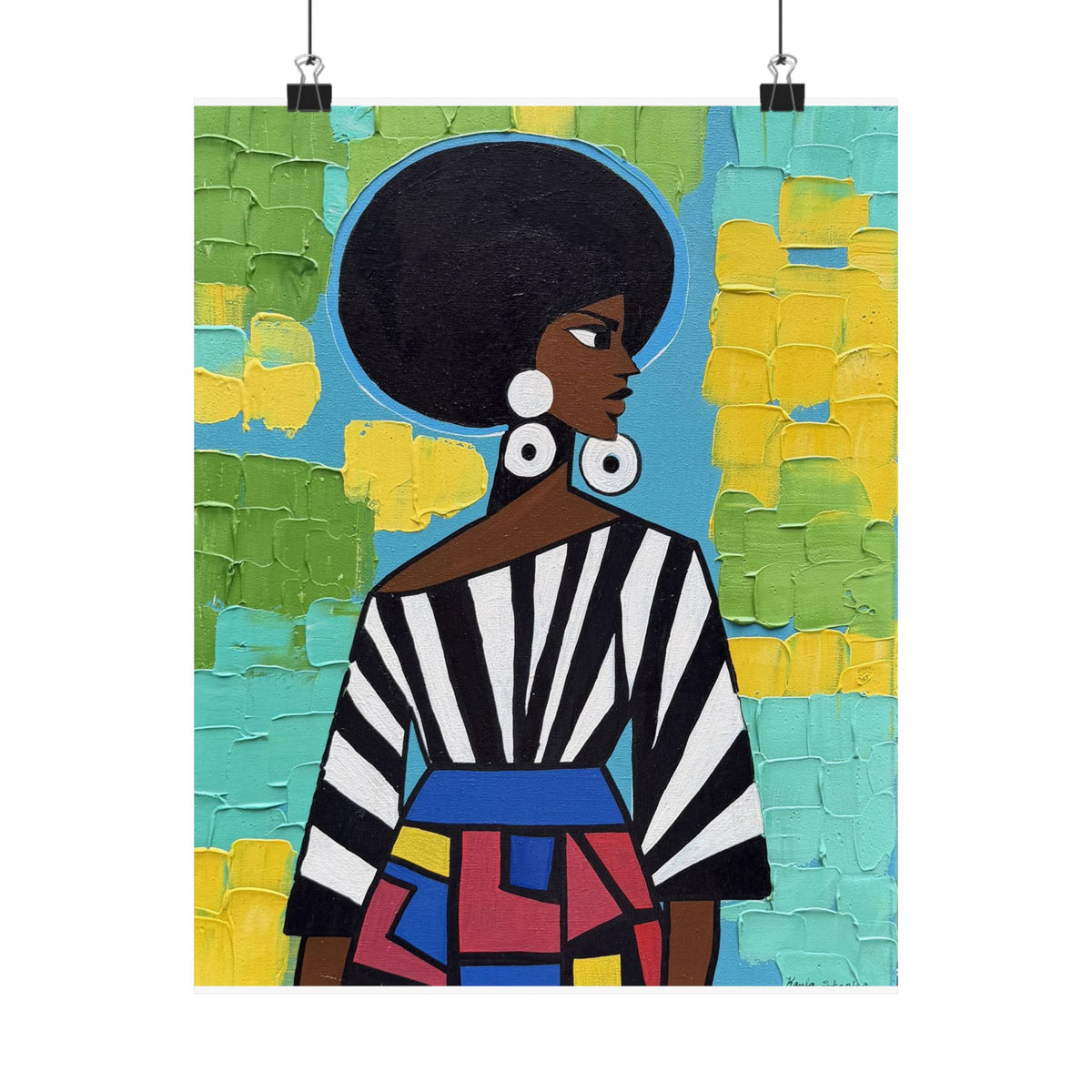 Modern Muse Black Woman Art Print | Colorful Afrocentric Wall Decor