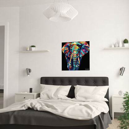 Elephant Good Luck Original Art Satin Poster Print