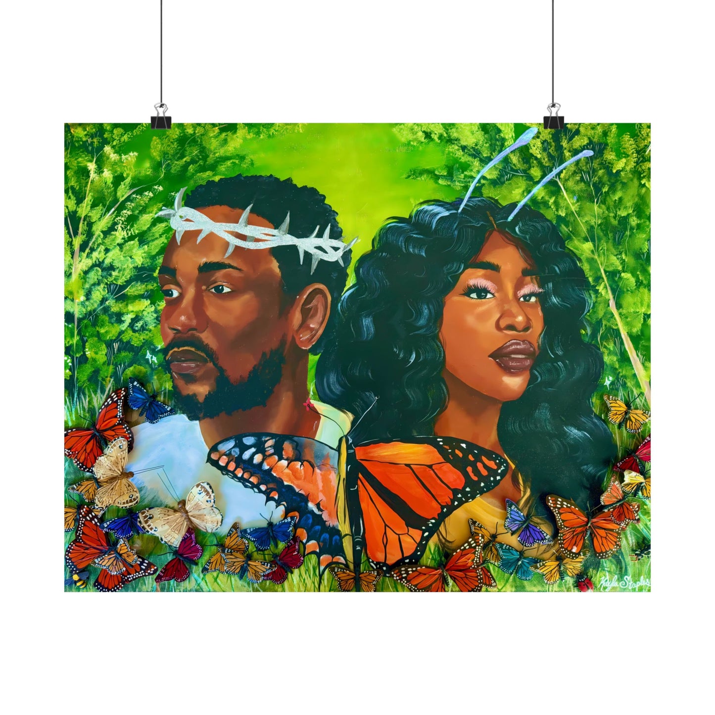 Kendrick x SZA Original Art Satin Poster Print