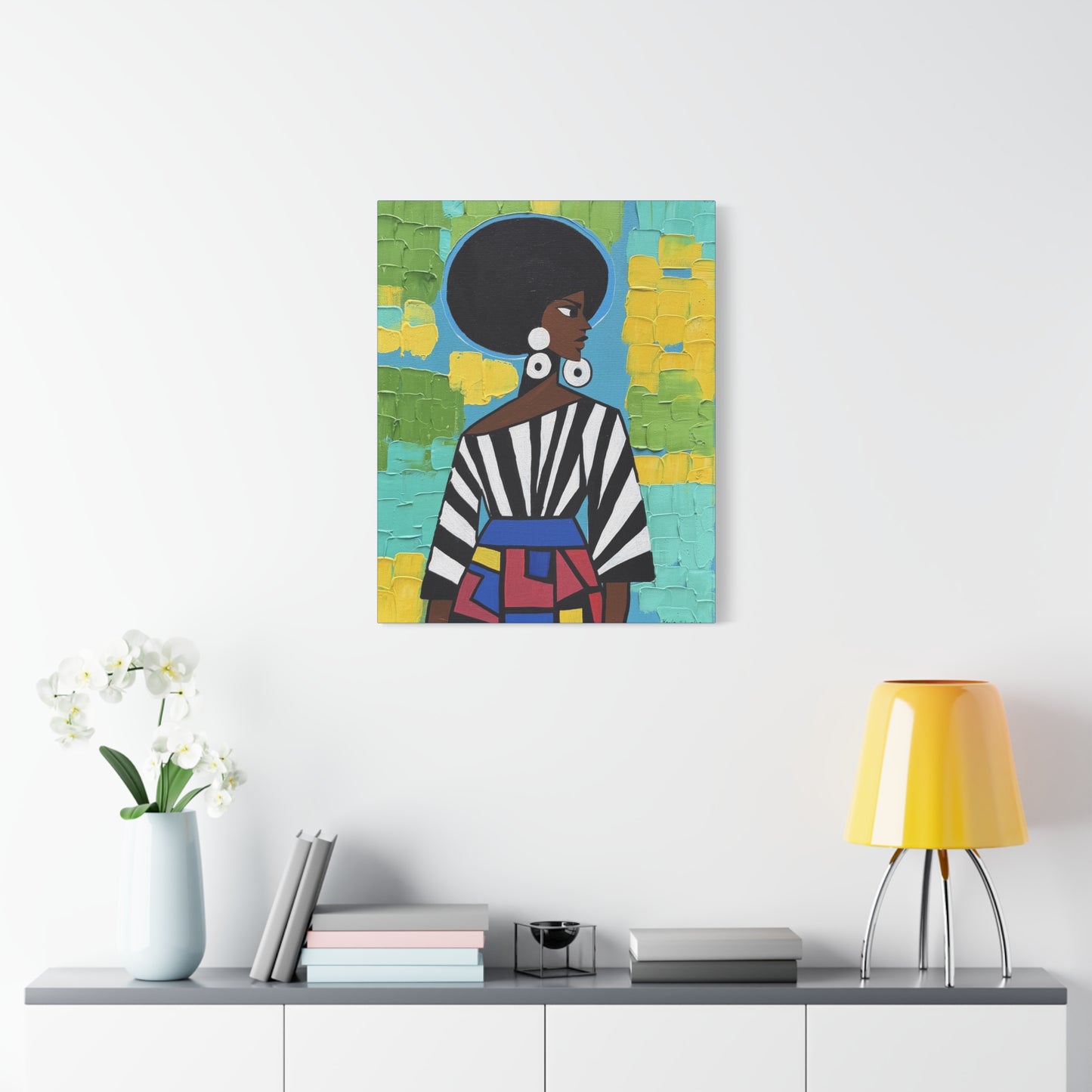 Modern Muse Black Woman Canvas Art | Colorful Afrocentric Wall Decor