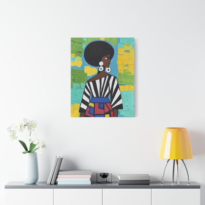 Modern Muse Black Woman Canvas Art | Colorful Afrocentric Wall Decor
