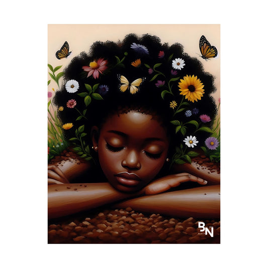 Garden Girl Satin Poster