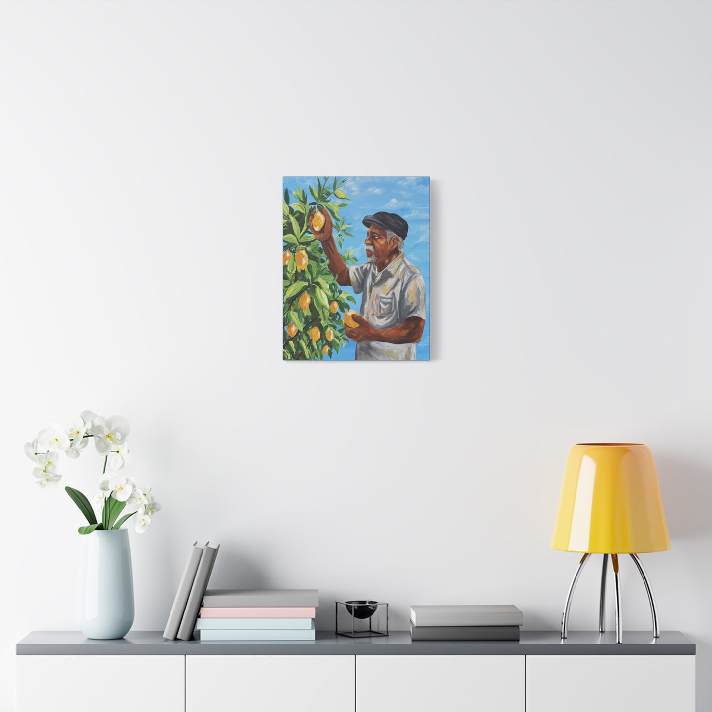 Grandpas Lemons Black Family Canvas Art | Blue Kitchen Wall Decor