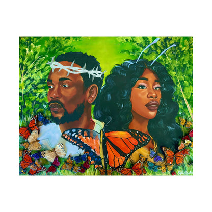 Kendrick x SZA Original Art Satin Poster Print